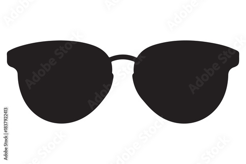 Sunglass silhouette in minimal black and white style
