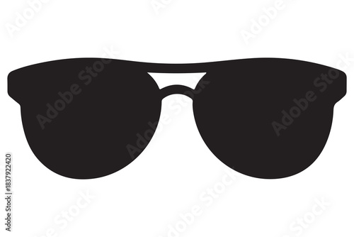 Sunglass silhouette in minimal black and white style
