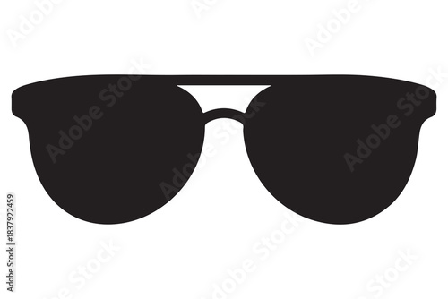 Sunglass silhouette in minimal black and white style
