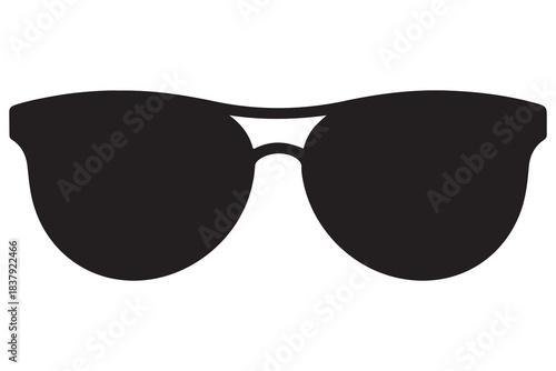 Sunglass silhouette in minimal black and white style
