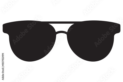 Sunglass silhouette in minimal black and white style
