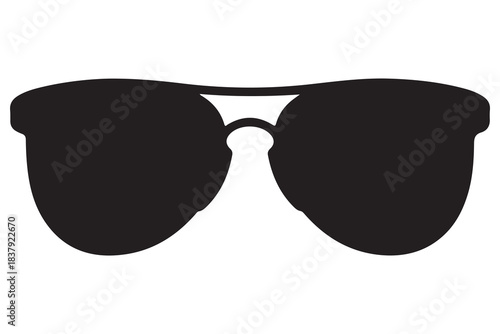 Sunglass silhouette in minimal black and white style
