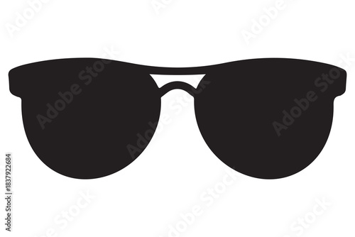 Sunglass silhouette in minimal black and white style
