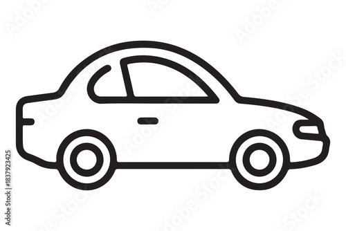Car silhouette in black and white background minimal automotive outline illustration
