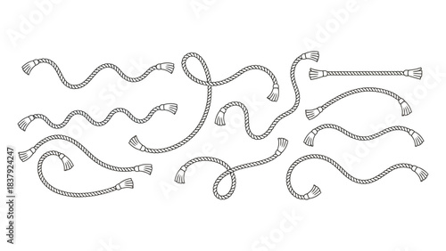 Vector illustration of decorative rope elements design set