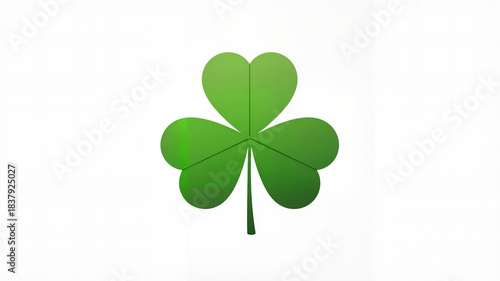 Green four-leaf clover symbol on white background  