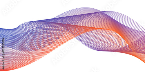 Abstract carve wave line blend blue glowing flow dynamic technology digital soundwave minimal isolated. frequency web and noise gradient science futuristic creative texture background.	