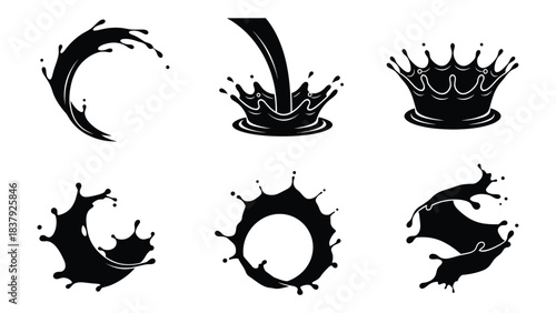Splash vector set liquid drop design elements illustration