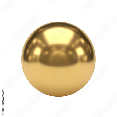 Polished gold sphere floating dramatically against 