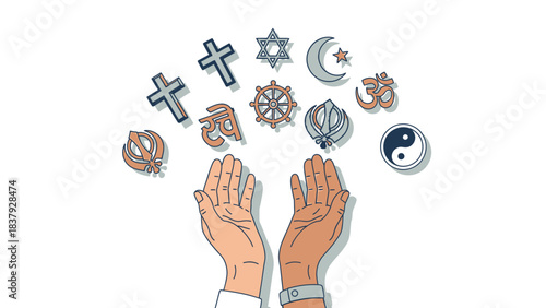 Hands Holding World Symbols