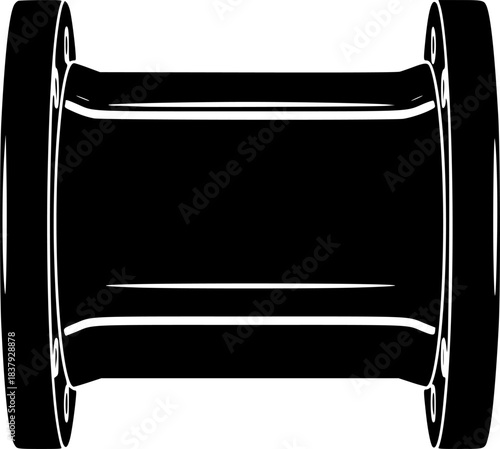 Industrial Pipe Elbow Vector Silhouette Icon