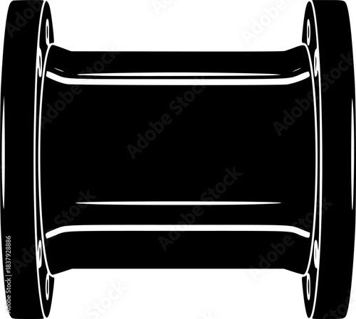 Industrial Pipe Elbow Vector Silhouette Icon