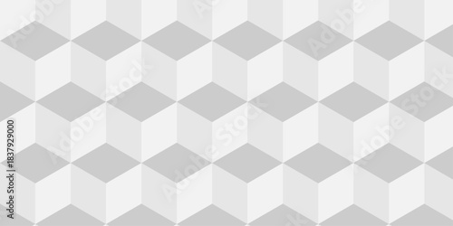 Abstract white and gray geometric style minimal blank cubic. Geometric pattern illustration mosaic, square and triangle wallpaper. seamless triangles shape mosaic backdrop art texture vector grid.
