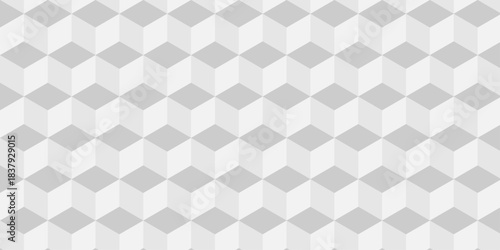 Abstract white and gray geometric style minimal blank cubic. Geometric pattern illustration mosaic, square and triangle wallpaper. seamless triangles shape mosaic backdrop art texture vector grid.