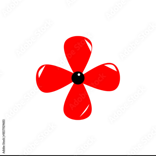 red fan isolated on white