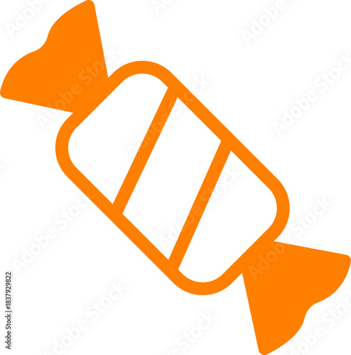 Candy sweets icon in colorful flat line style featuring confection, dessert, treat, bonbon, sugar, snack and related synonym elements for holiday graphics, packaging, party design and decoration