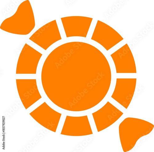 Candy sweets icon in colorful flat line style featuring confection, dessert, treat, bonbon, sugar, snack and related synonym elements for holiday graphics, packaging, party design and decoration