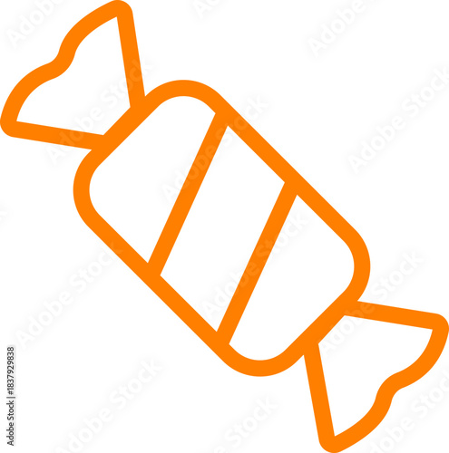 Candy sweets icon in colorful flat line style featuring confection, dessert, treat, bonbon, sugar, snack and related synonym elements for holiday graphics, packaging, party design and decoration