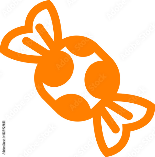 Candy sweets icon in colorful flat line style featuring confection, dessert, treat, bonbon, sugar, snack and related synonym elements for holiday graphics, packaging, party design and decoration