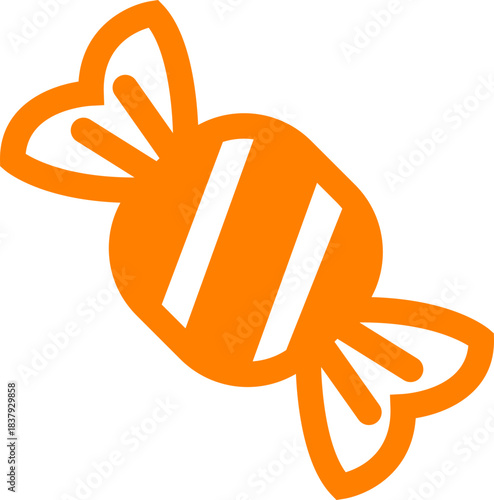 Candy sweets icon in colorful flat line style featuring confection, dessert, treat, bonbon, sugar, snack and related synonym elements for holiday graphics, packaging, party design and decoration