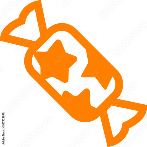 Candy sweets icon in colorful flat line style featuring confection, dessert, treat, bonbon, sugar, snack and related synonym elements for holiday graphics, packaging, party design and decoration