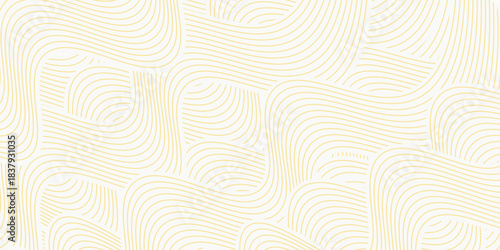 Yellow instant noodle, pasta and spaghetti texture with geometric wavy lines. Ramen, pasta vector pattern. Background abstract food illustration