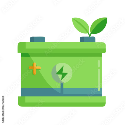 Eco-Friendly Battery Green Energy Icon