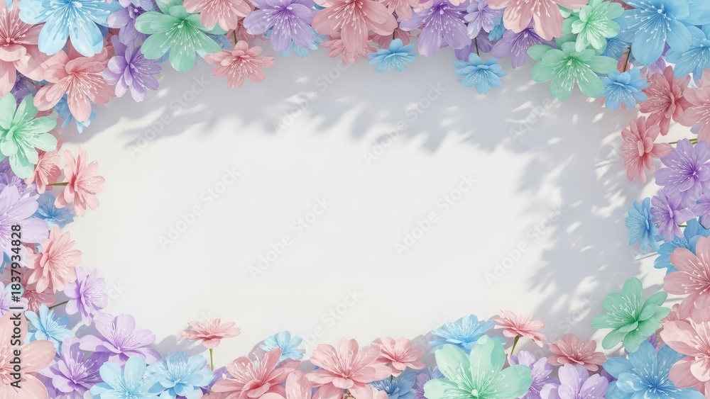 Fototapeta premium Floral arrangement with copy space against white background