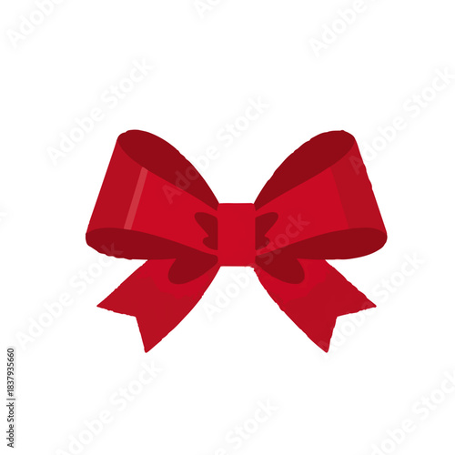 Elegant scarlet ribbon bow adds a touch of charm to presents