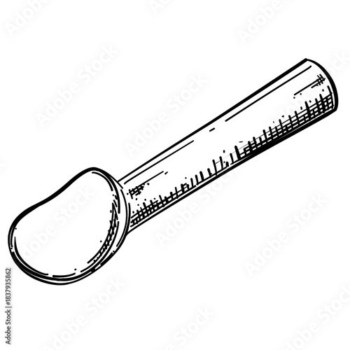 Measuring scoop vector line art hand drawn illustration