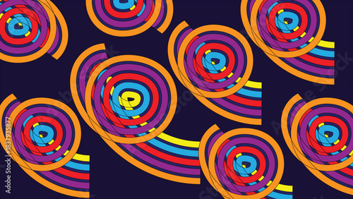 Colorful Spirals Abstract Pattern