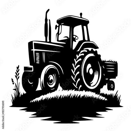 tractor on a white , tractor