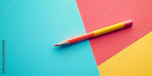 Paper mockup with pencil stationery on a desk, illustrating creativity and writing for artistic projects. Study tools for art design, education, work, or creative banner design, Generative AI