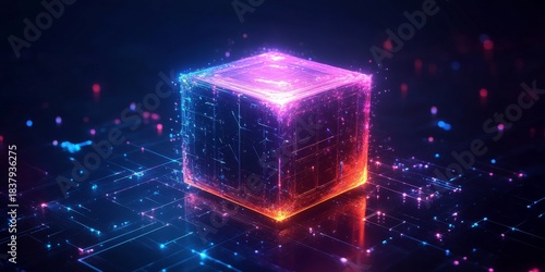 3D lock, cybersecurity, and hologram designs for password-protected data or storage online. Cloud computing, information technology, and firewall protection for secure virtual, Generative AI