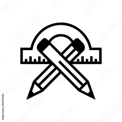 Icon showing design tools for measurement and planning in interior projects.