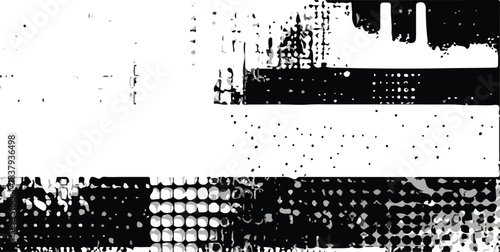 Abstract grunge background with textured paint and vintage sketch elements