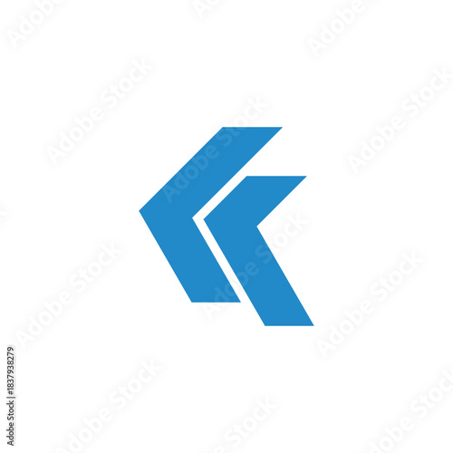 Free Download letter kf simple stripes geometric blue arrow logo vector - GFXLoad