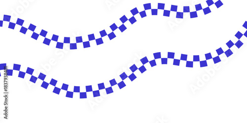 Blue and White Checkered POLICE Tape Line at Angle