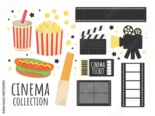 映画　イラストセット素材