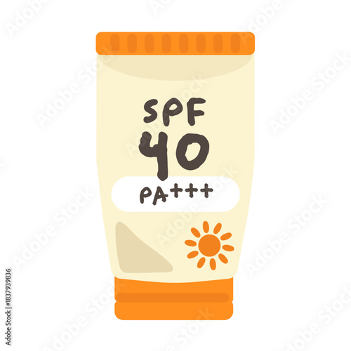 SPF40の日焼け止めクリーム　イラスト
