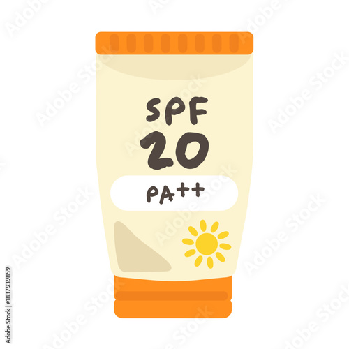 SPF20の日焼け止めクリーム　イラスト