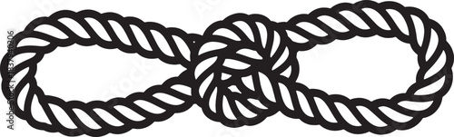 Black silhouette of a rope tied in a figure eight knot