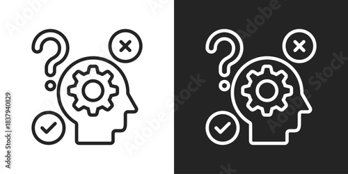 Hypothesis Icon In Black And White Line Style