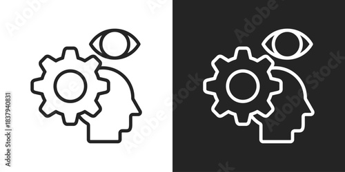 Vision Icon In Black And White Line Style