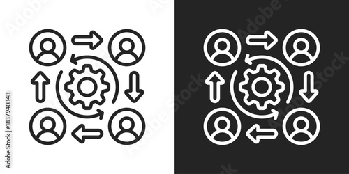 Alignment Icon In Black And White Line Style
