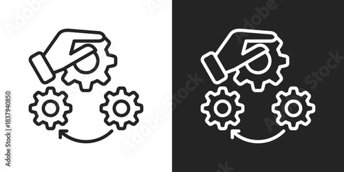 Intervention Icon In Black And White Line Style