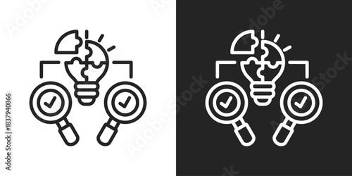 decision making Icon In Black And White Line Style