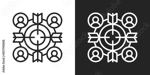 Target Icon In Black And White Line Style