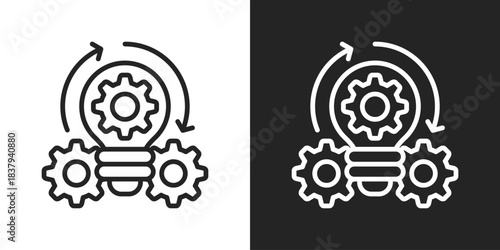 Implementation Icon In Black And White Line Style