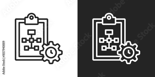 Plan Icon In Black And White Line Style